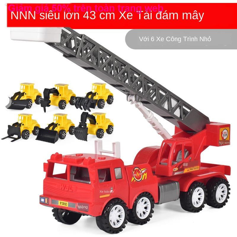 Cần trục quán tính xe tải xây dựng lớn cẩu cứu hỏa đồ chơi trẻ em ô tô mô hình cậu bé 3-6 tuổi