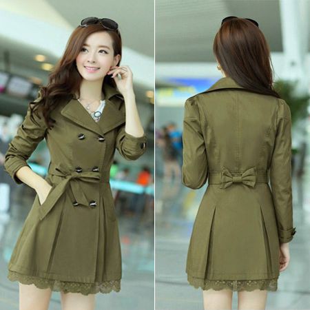 Mẫu Thời Trang Áo khoác kaki blaze phối ren 2 lớp (Xanh rêu : kem , đỏ ... L XL) - LV367K15