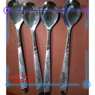 Set 10 muỗng ăn cán hoa đầu tròn