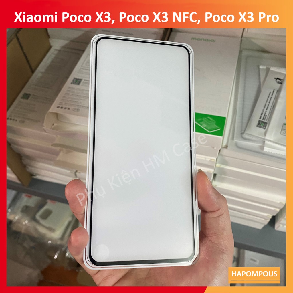 Kính Cường Lực MONQIQI Xiaomi Poco X3 / X3 NFC / X3 Pro, Full màn hình