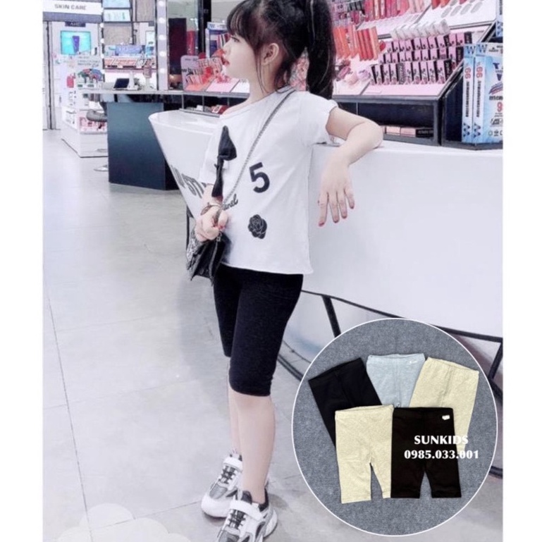 Quần legging đùi bé gái chất cotton hàng xuất Hàn