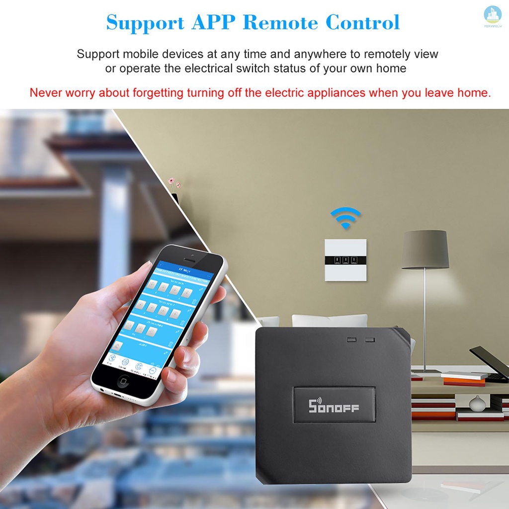 MI  SONOFF RF Bridge ITEAD 433MHz Smart Home Automation Module Wifi Wireless Switch Universal Timer DIY Convert 433MHz RF Remote Controllers to App via WIFI Works with Amazon Alexa & for Google Home Smart Home