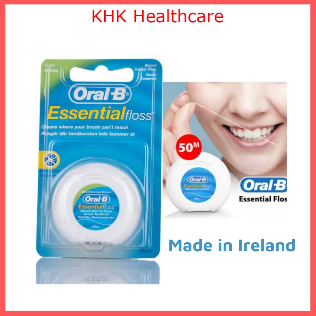 Chỉ Nha Khoa Cao Cấp Oral-B Essential Floss 50m chính hãng sản xuất tại Ireland