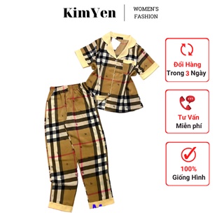 Đồ bộ pyjama quần dài vải lụa mặc nhà siêu sang