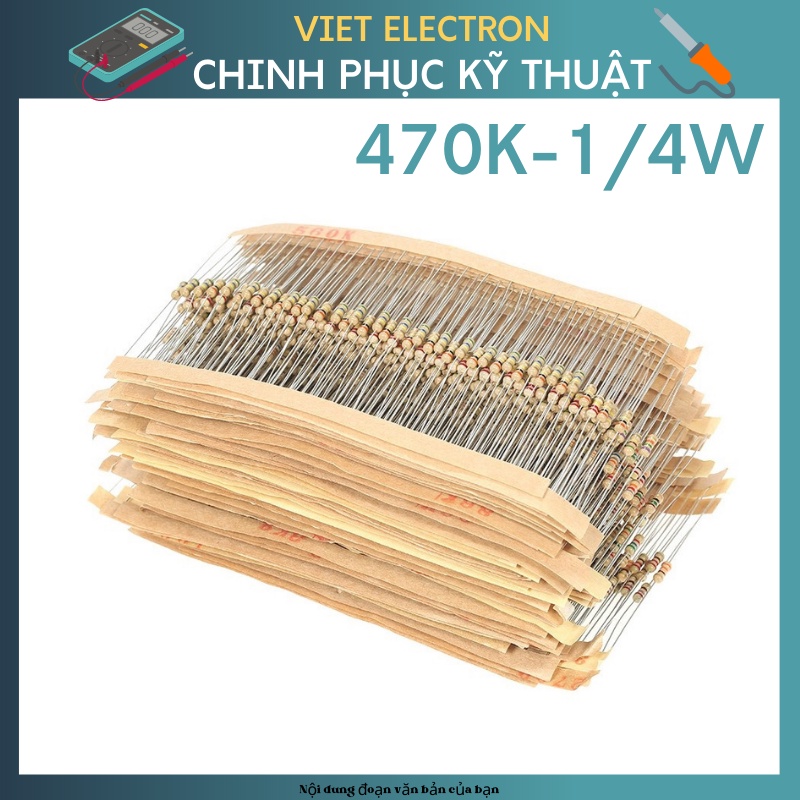 Điện trở 470K 1/4W túi 100c.