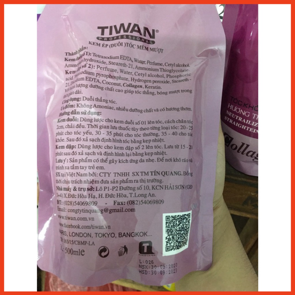 Cặp thuốc duỗi tóc collagen 500ml*2 loại 1