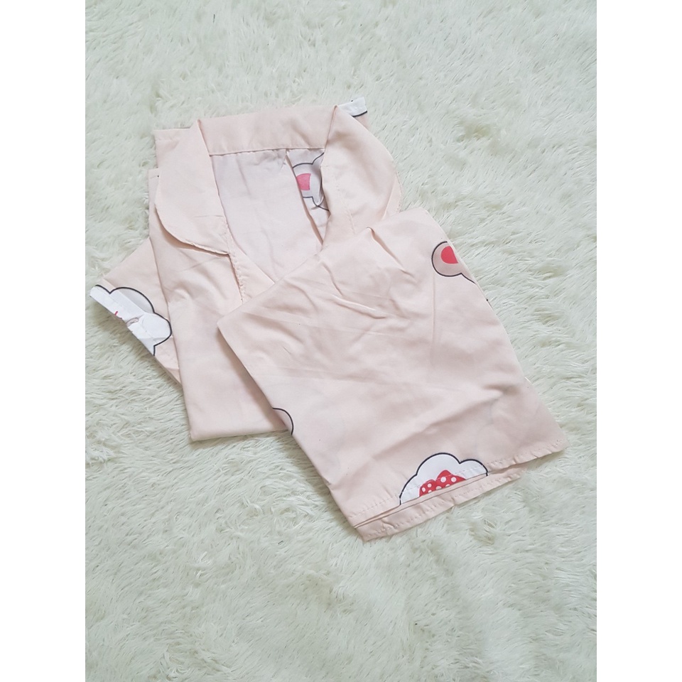 [Hàng mới về] Bộ ngủ pyjama tay ngắn quần cộc vải kate thái mặc thoải mái giá xưởng