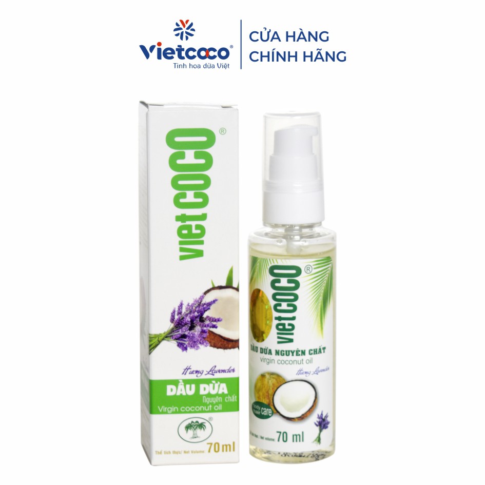 Dầu dừa nguyên chất Vietcoco chai 70ml hương Lavender