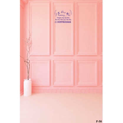 Phông Nền Livestream Màu Hồng 3D 5D-Miễn Phí Chèn Logo