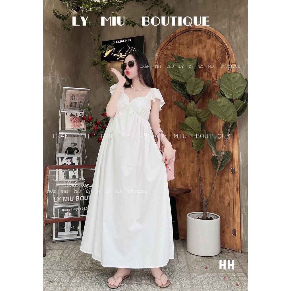 Đầm Nữ 2 Dây Đi Biển Buộc Nơ Sau, Váy Nữ Babydoll Trơn Dáng Dài Xinh Xắn Minxu Shop VAY07