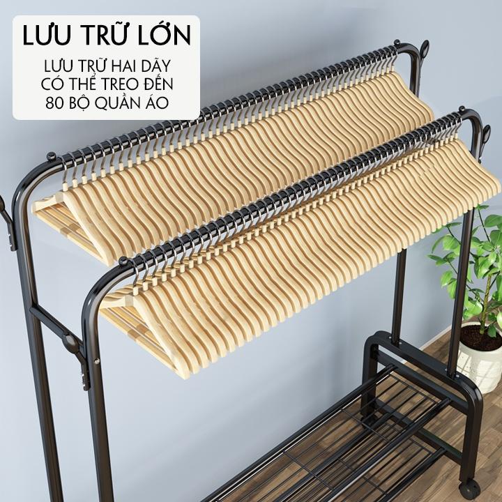 GIÁ TREO QUẦN ÁO 3 TRONG 1 , 2 NGĂN ĐỂ GIÀY DÉP 2 THANH TREO BAO GIÁ TOÀN QUỐC