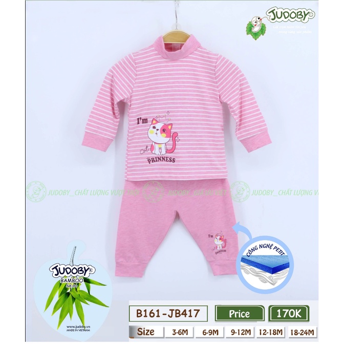 Judoby - Bộ cổ lọ 3p chất Bamboo sợi tre siêu mềm mịn cho bé 6-24 tháng JB417