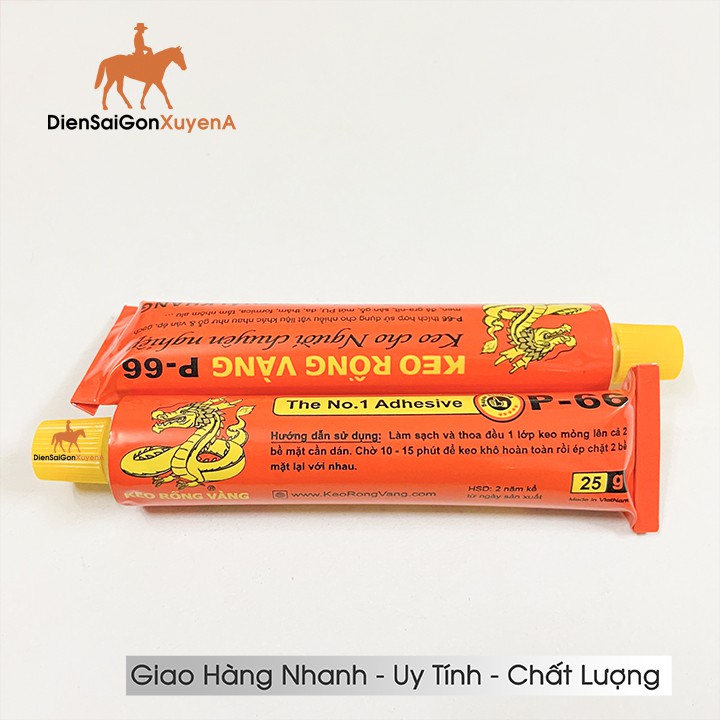 Keo dán RỒNG VÀNG P-66 25g dạng tuýp độ bám dính cực tốt - Điện Sài Gòn Xuyên Á