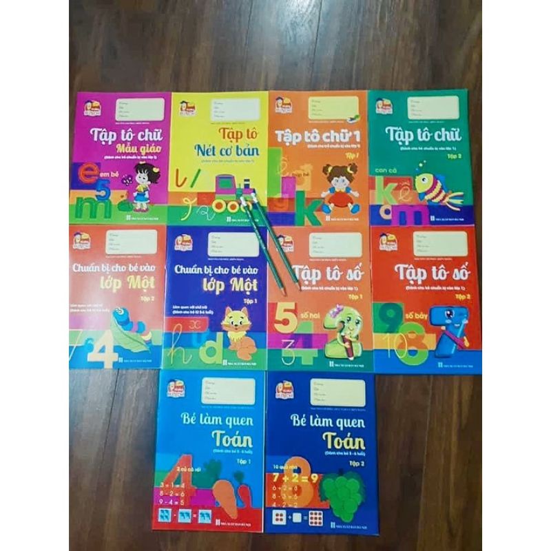 SET 10 TẬP TÔ SỐ VÀ TÔ CHỮ CHO BÉ TỪ 4 TUỔI ĐẾN 7 TUỔI