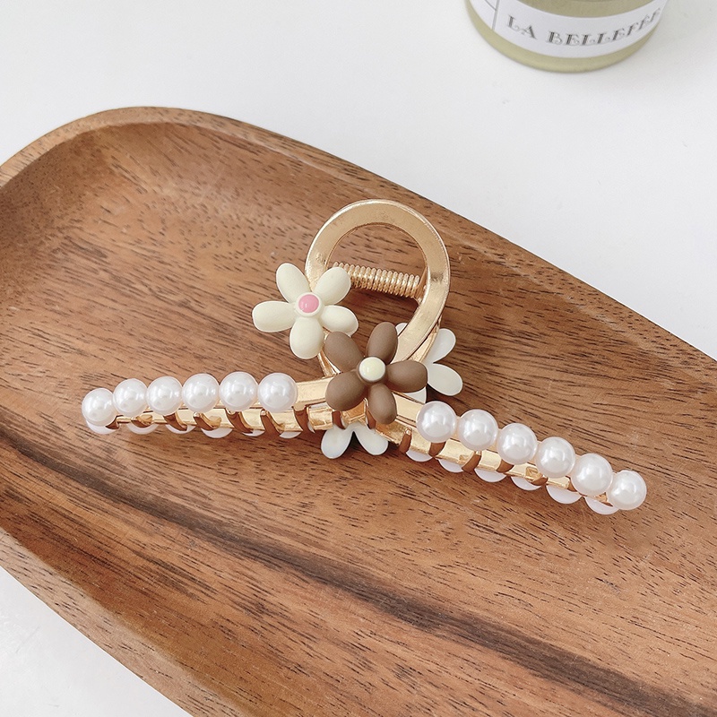 Kẹp tóc đính đá ngọc trai nhân tạo thời trang dành cho nữ