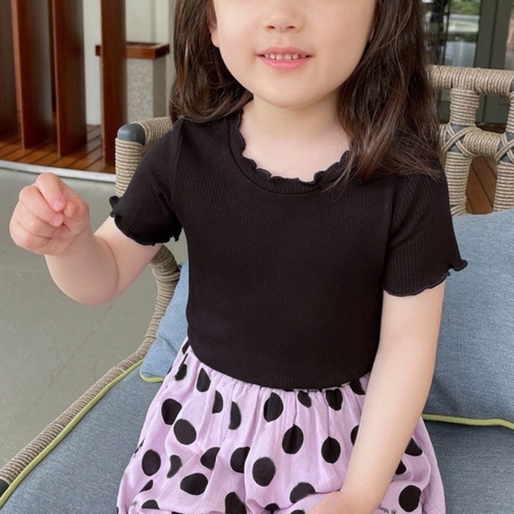 áo thun nữ cho bé gái Tròn Chất Liệu Co Giãn Thoải Mái Thời Trang Mùa Hè