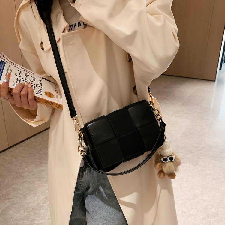 Túi Đeo Chéo Vải Dệt Màu Sắc Tương Phản Phong Cách retro Dành Cho Nữ