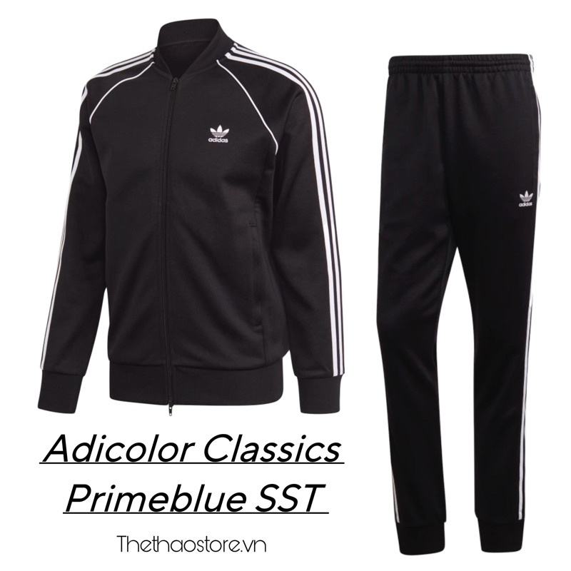 Bộ Quần Áo Thể Thao Unisex Nam Nữ Adidas SST Track Jacket - Màu Đen