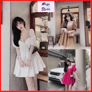 Váy Babydoll Dáng Xoè Tiểu Thư , Đầm Babydoll Cổ Vuông ( Có kèm ảnh và video thật )
