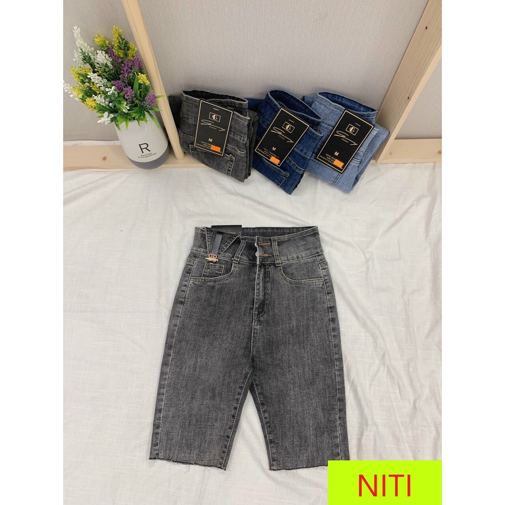 [ NL618 ] QUẦN NGỐ SKINNY LỬNG NỮ LƯNG CAO PHỐI 2 NÚT TAM GIÁC GD RÁCH ĐÙI PHẢI CAO CẤP NITI ĐỦ MÀU XANH, XÁM