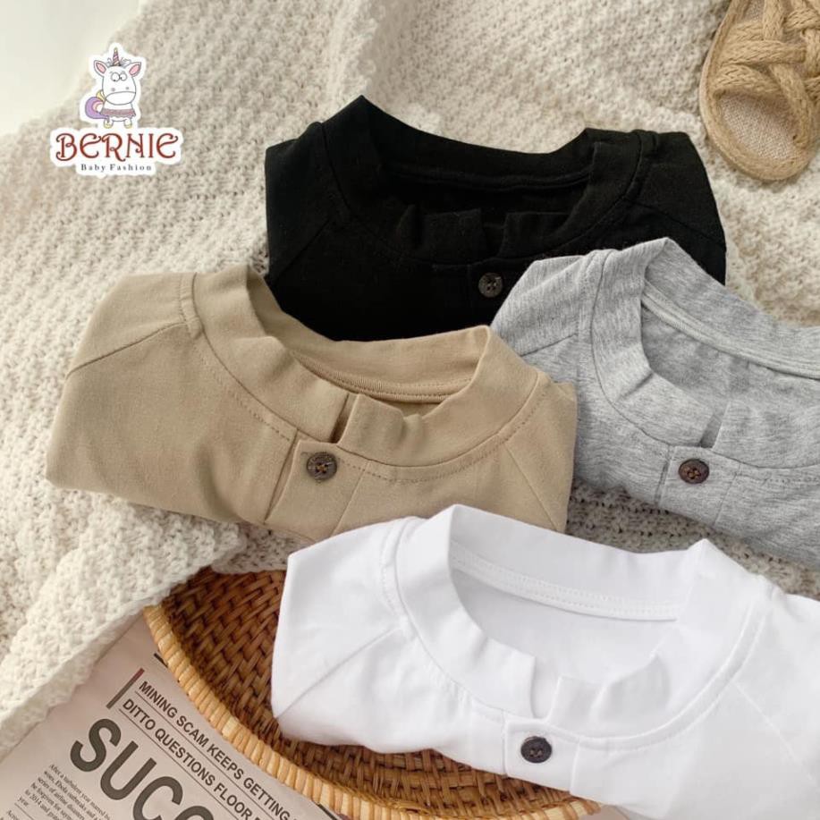 Xả Áo thun dài tay cổ trụ một khuy size đại / áo phông sz đại cho bé trai New