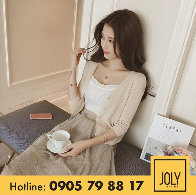 Áo khoác cardigan len nữ mỏng nhẹ đẹp dáng ngắn tay lỡ thoáng mát AKL07 | BigBuy360 - bigbuy360.vn