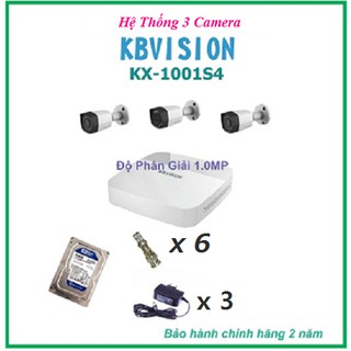 Bộ 3 camera kbvision kx-1001s4