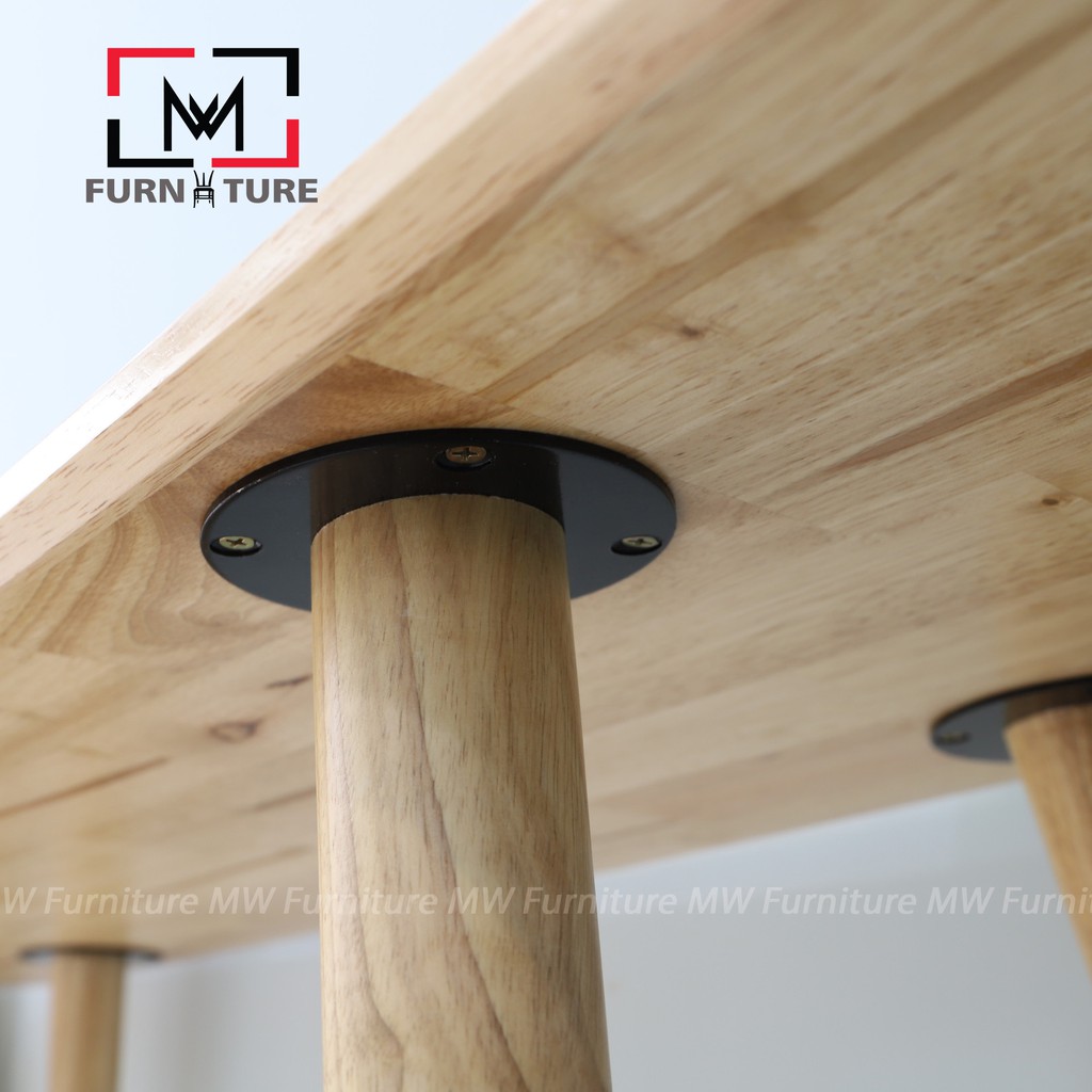Bàn làm việc gỗ cao su cao cấp xuất khẩu Long Table không vạt thương hiệu MW FURNITURE - Nội thất căn hộ
