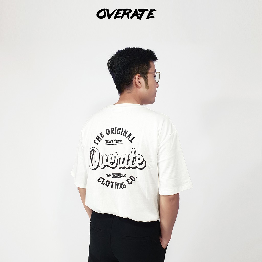 Áo Thun Tay Lỡ - Overate Form Rộng Unisex Vintage Màu Trắng OVT09 ( Chất Vải Siêu Đẹp ) | BigBuy360 - bigbuy360.vn