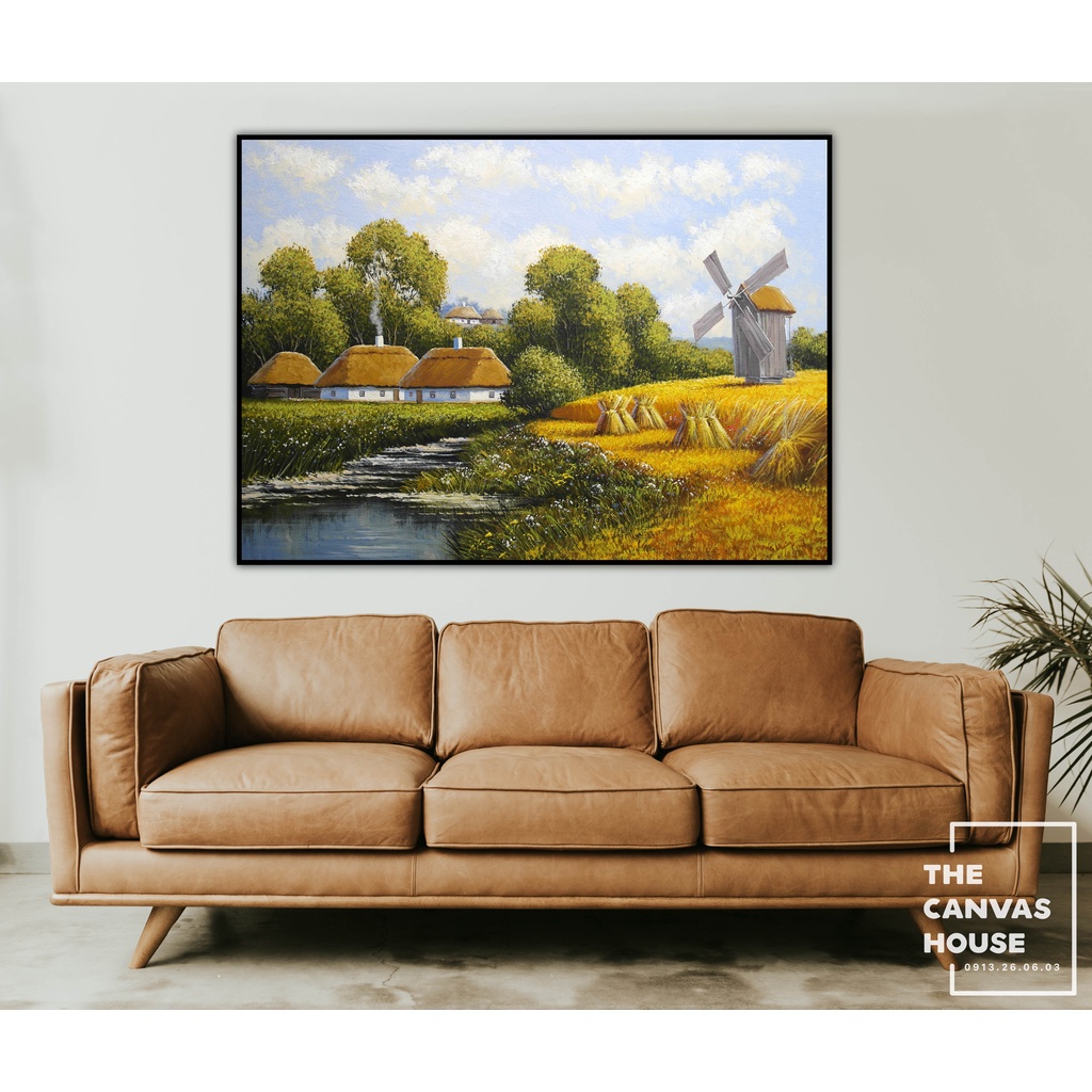 Tranh Canvas Phong Cảnh Đồng Quê (Hình thật tại xưởng - Đã có khung, móc, đinh treo) - The Canvas House - S1DQ