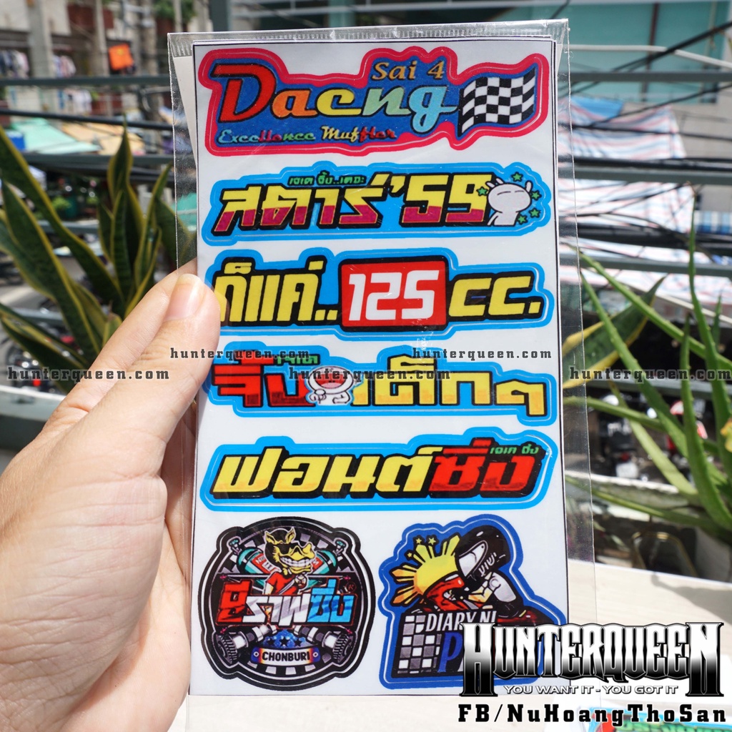 Decal hình dán sticker Thái Lan đủ kiểu siêu dính. Chống nước, không bay màu, không bong tróc