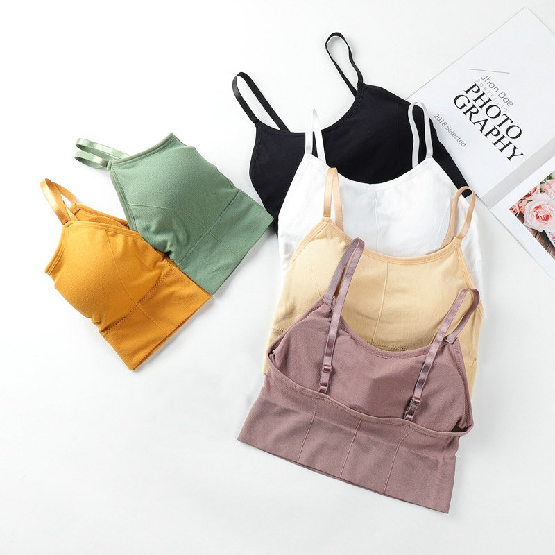 Women Vest Sports Bra Yoga Bra Adjusted-straps Breathable Anti-Sweat Shockproof Padded Sleep Bra Sport Top