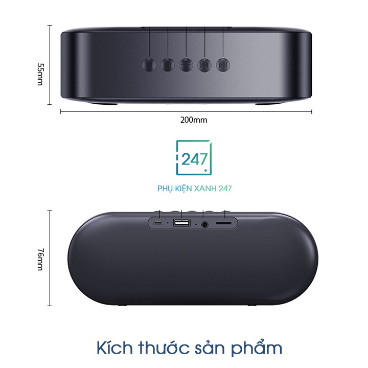 Loa Bluetooth Không Dây S6 SUPER BASS 4D 5.0 ⚡️𝐂𝐀𝐎 𝐂𝐀̂́𝐏⚡️ Sang Trọng Với Thiết Kế Đèn Led Nháy Theo Nhạc - BH 12 THÁNG