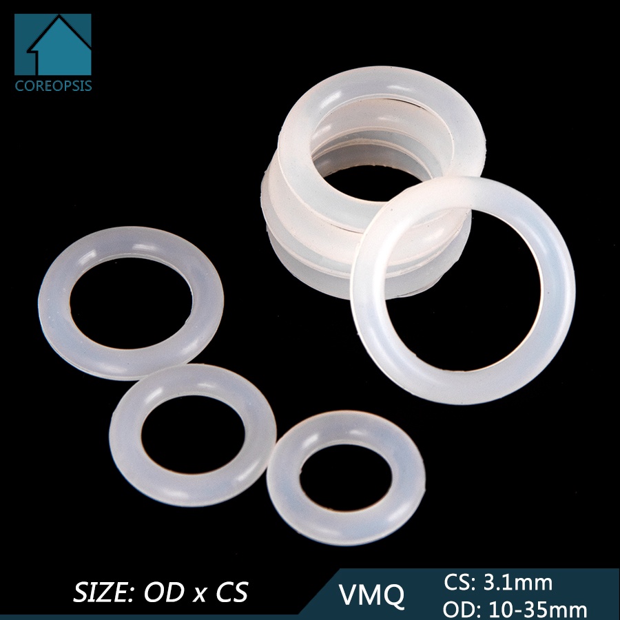 Bộ 20 Vòng Đệm Cao Su Silicone Chữ O OD 10mm-35mm CS 3.1mm