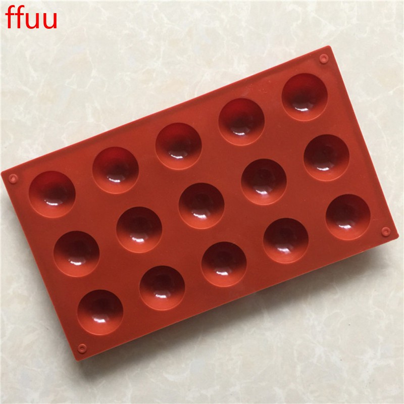Silicone 15 Cavities Small Hemisphere Semicircle Chocolate Baking Molds Jelly Ice Candy Mould