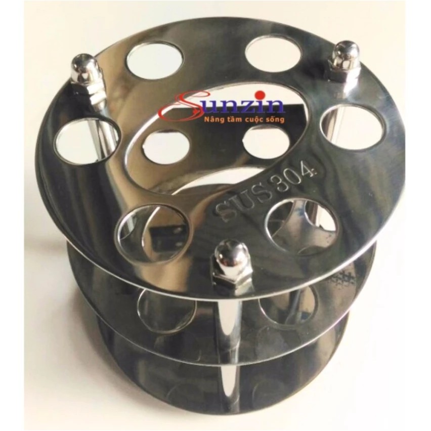 Kệ cắm bàn chải và kem đánh răng tròn, chất liệu inox 304