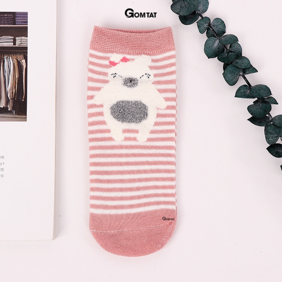 Set 5 đôi tất vớ nữ cổ ngắn GOMTAT tai gấu dễ thương nhiều màu phong cách Hàn Quốc - LISU-TAIGAU-02