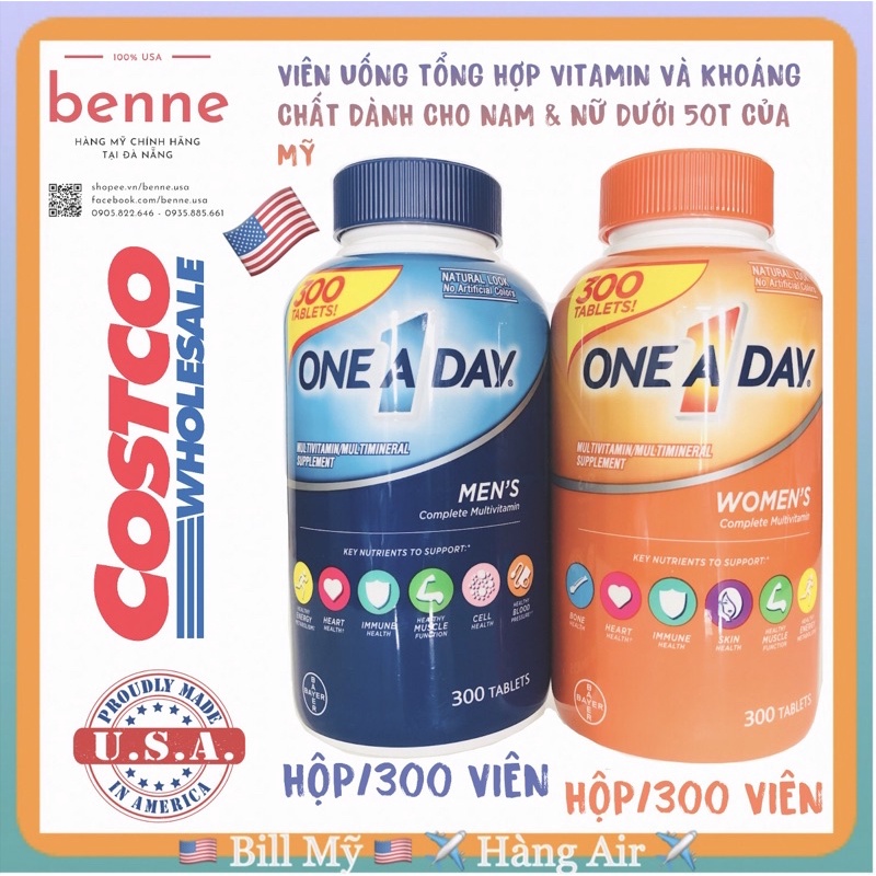 Vitamin tổng hợp cho Nam & Nữ của Mỹ - One A Day Men's & One A Day Women's