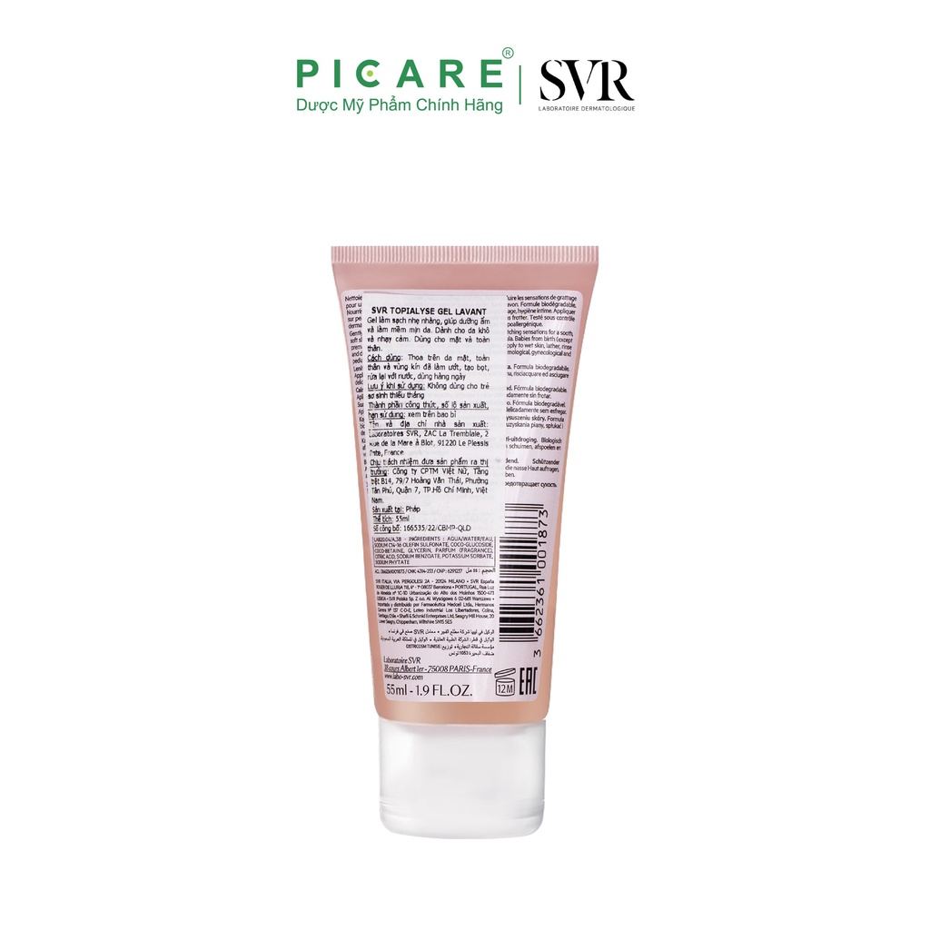 Gel làm sạch và dưỡng ẩm, dành cho da khô, nhạy cảm SVR Topialyse Gel Lavant 55ml