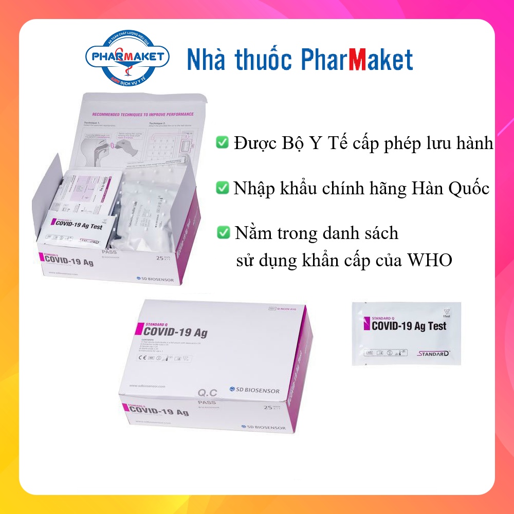 Bộ xét nghiệm nhanh Covid 19 [Hàn Quốc] - Standard Q Covid-19 Ag Test.