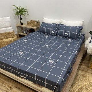 Bộ ga và vỏ gối kẻ râu ghi