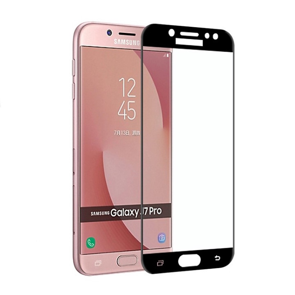 Kính cường lực samsung J7 prime J7 pro J730 full màn trong suốt chống xước độ bền cao có tặng kèm khăn lau màn hình