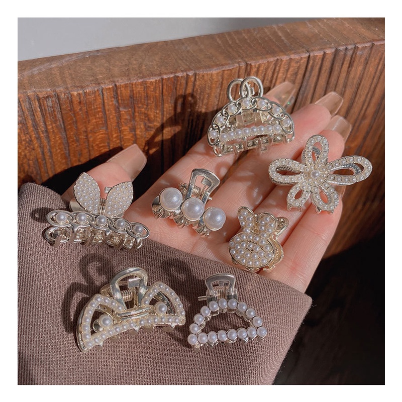 Kẹp Tóc Hình Nơ Đính Ngọc Trai Thời Trang