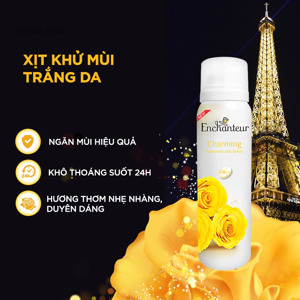 Combo 2 Xịt khử mùi Enchanteur Charming/ Sensation/ Delightful/Romantic/Magic 150ml/Chai