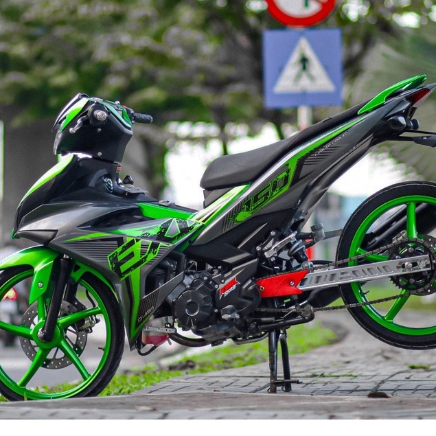 Tem Rời Yamaha Exciter 150 Xám Phối Xanh Lá