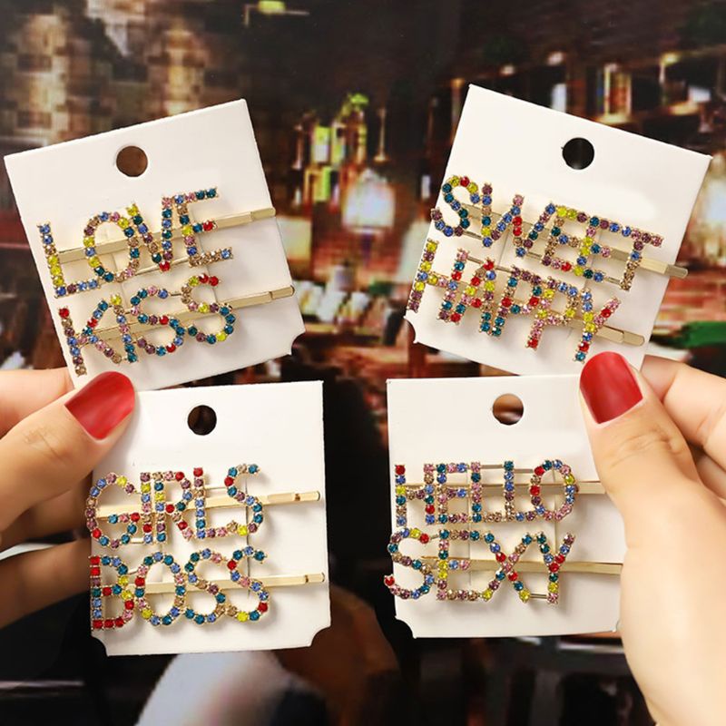 Flgo Kẹp Tóc Đính Đá Chữ Cái Tiếng Anh Lấp Lánh Thời Trang Cl