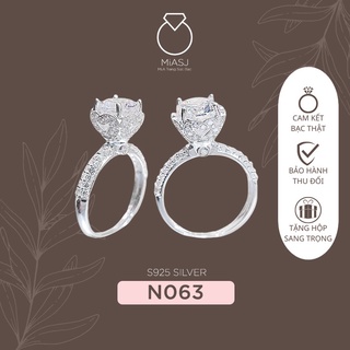 Nhẫn nữ hột cao Bạc Ý S925 cao cấp N063| Mi.A Trang sức bạc