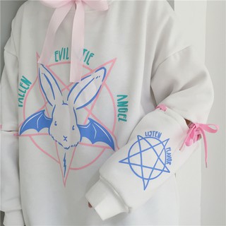 Áo hoodie form rộng thỏ cute