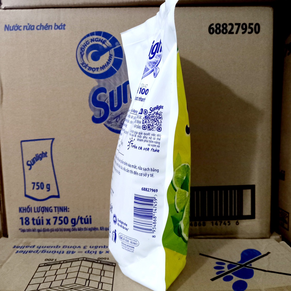 Nước rửa chén Sunlight túi 750g hương chanh tự nhiên