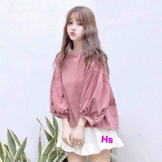 Áo thu đông tay phồng bo chun dài tay xinh xắn